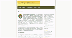 Desktop Screenshot of lacritiqueparisienne.fr